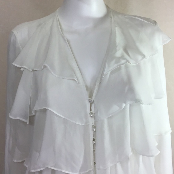 Luciano Dante White Bohemian Style Blouse - Picture 2 of 9
